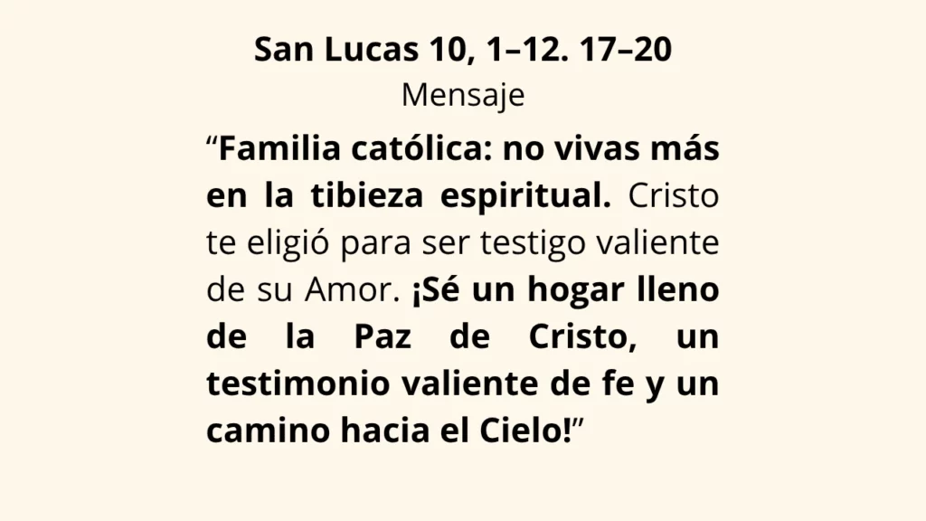 San Lucas 10, 1–12. 17–20