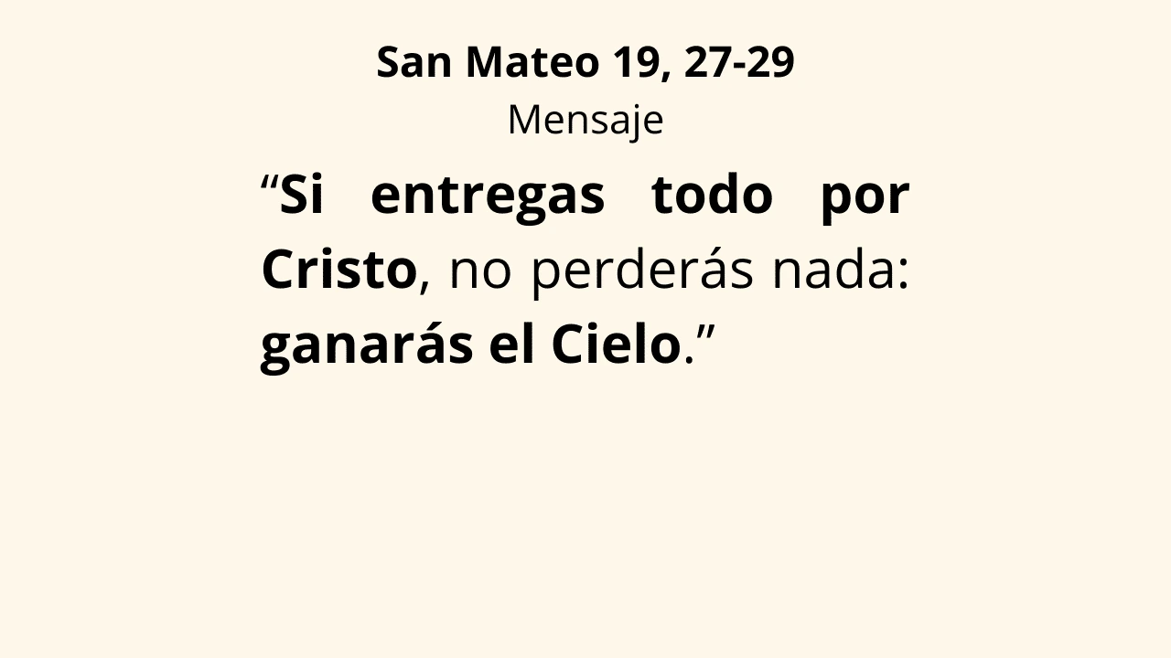 Evangelio San Mateo 19, 27-29