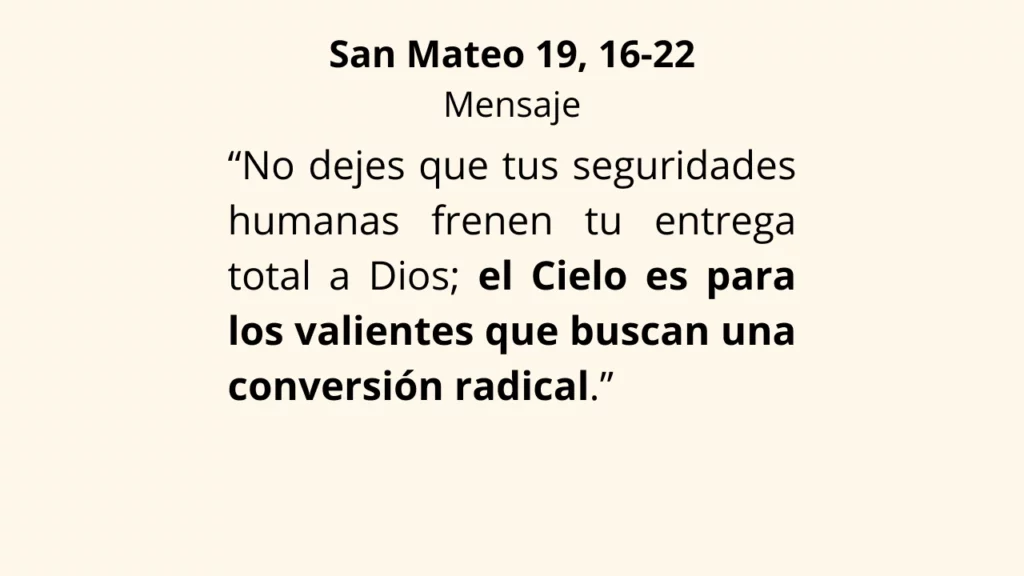 Evangelio San Mateo 19, 16-22