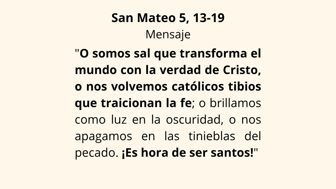Evangelio San Mateo 5, 13-19
