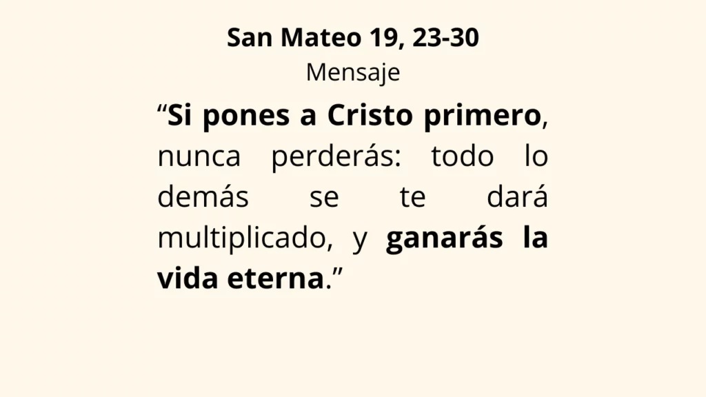 Evangelio San Mateo 19, 23-30
