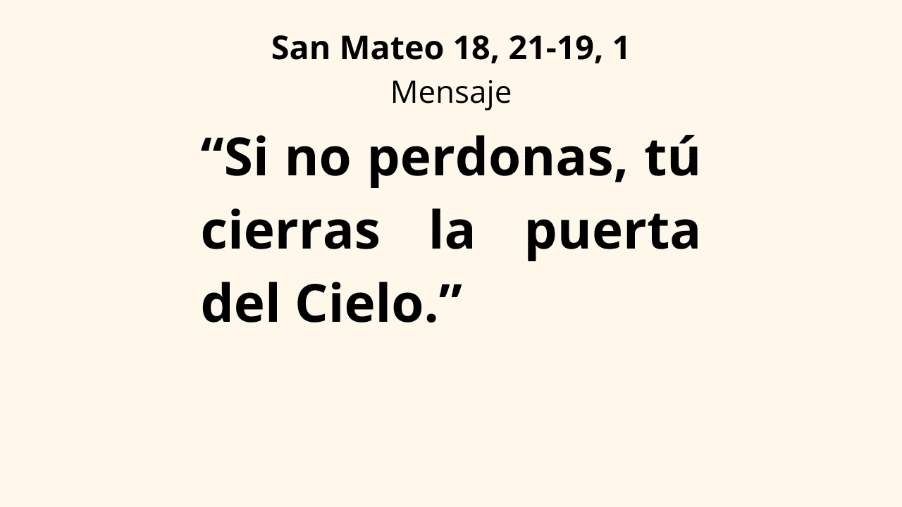 Evangelio San Mateo 18, 21-19, 1
