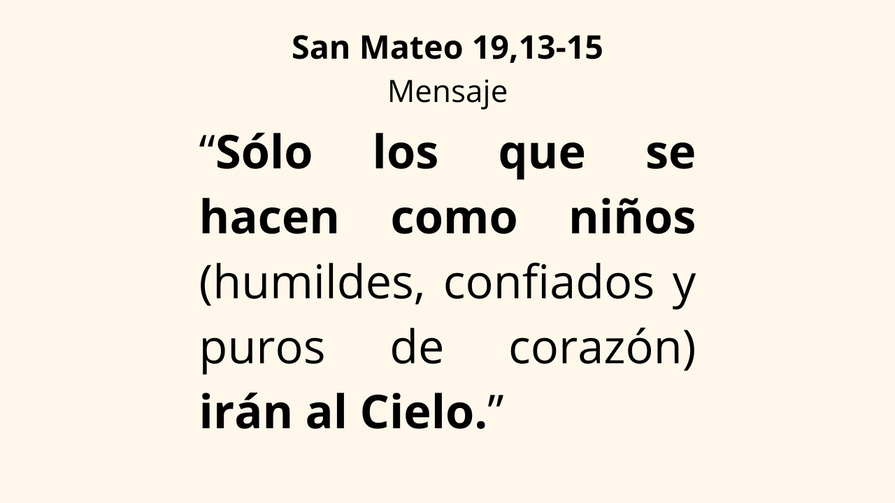 Evangelio San Mateo 19,13-15