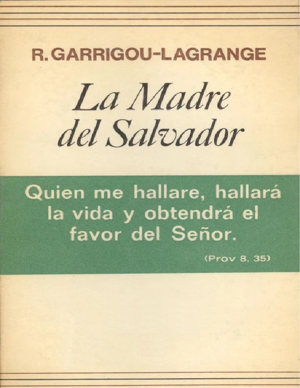 La Madre del Salvador y nuestra vida interior