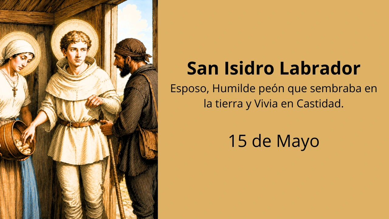 San Isidro Labrador: Esposo, Humilde peón que sembraba en la tierra y Vivia en Castidad.